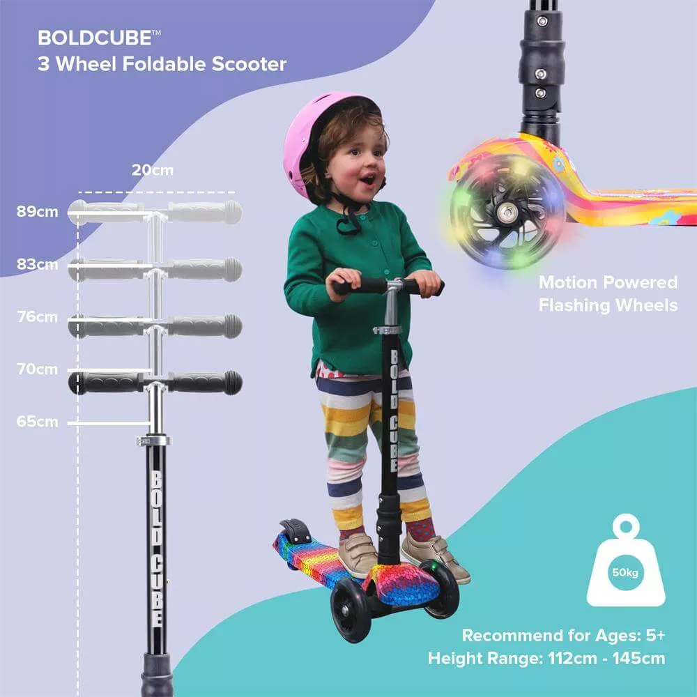BOLDCUBE - Rainbow Waves - 3 Wheel Scooter